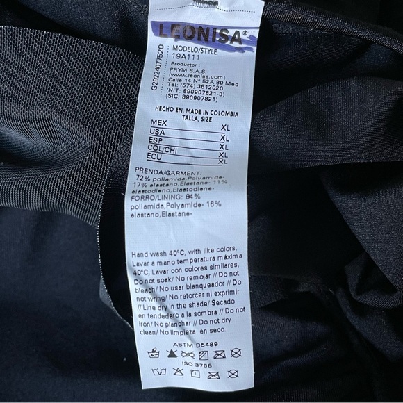 New! Leonisa Black Shirred Firm Compress One Piece Swimsuit 35149 - Picture 12 of 12